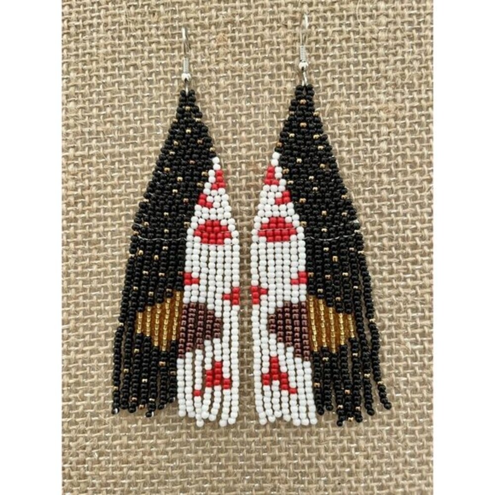 Handmade Miyuki Seed Bead Fringe Dangling Earrings Monsoon Season NWT